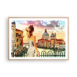 Affiche dans un chêne clair - Poster - Pour une aventure c'est uniquement dans ... - 100x70 cm