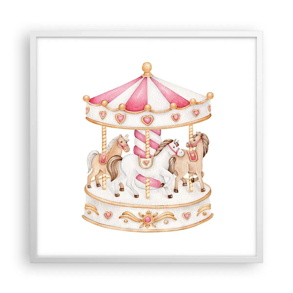 Affiche dans un cadre blanc - Poster - Le doux monde de l'enfance - 60x60 cm