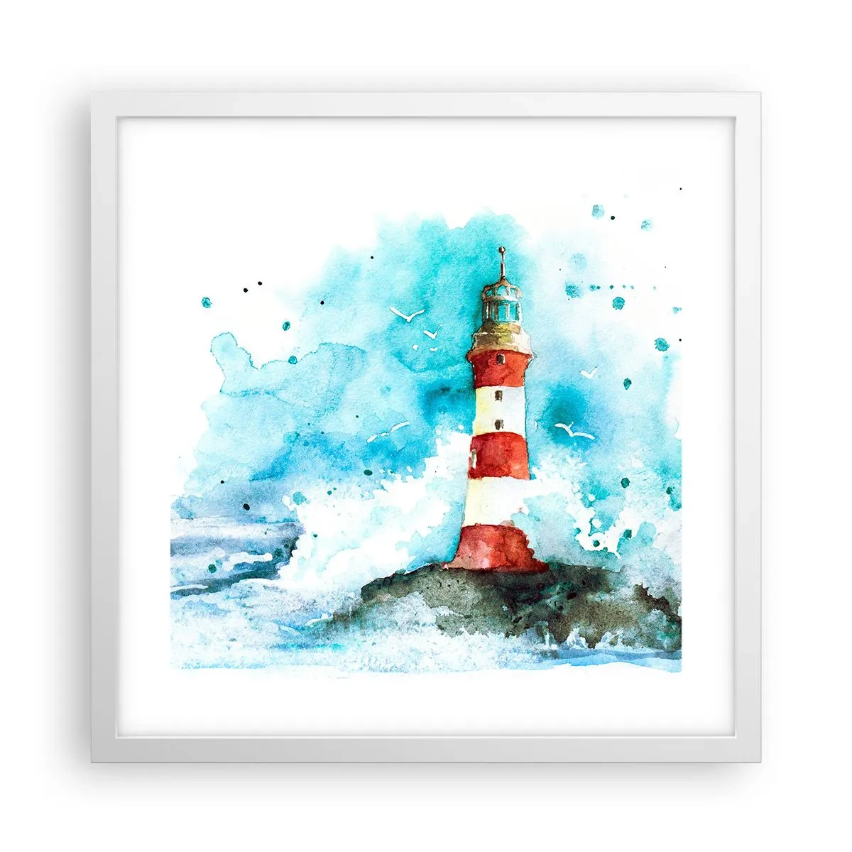 Affiche dans un cadre blanc - Poster - Unité des éléments - 40x40 cm