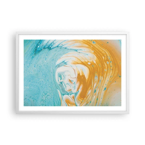 Affiche dans un cadre blanc - Poster - Tourbillon pastel - 70x50 cm