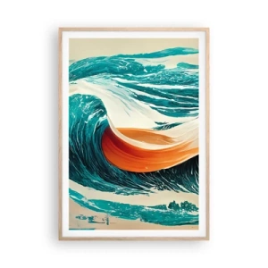 Affiche dans un chêne clair - Poster - Le rêve d'un surfeur - 70x100 cm