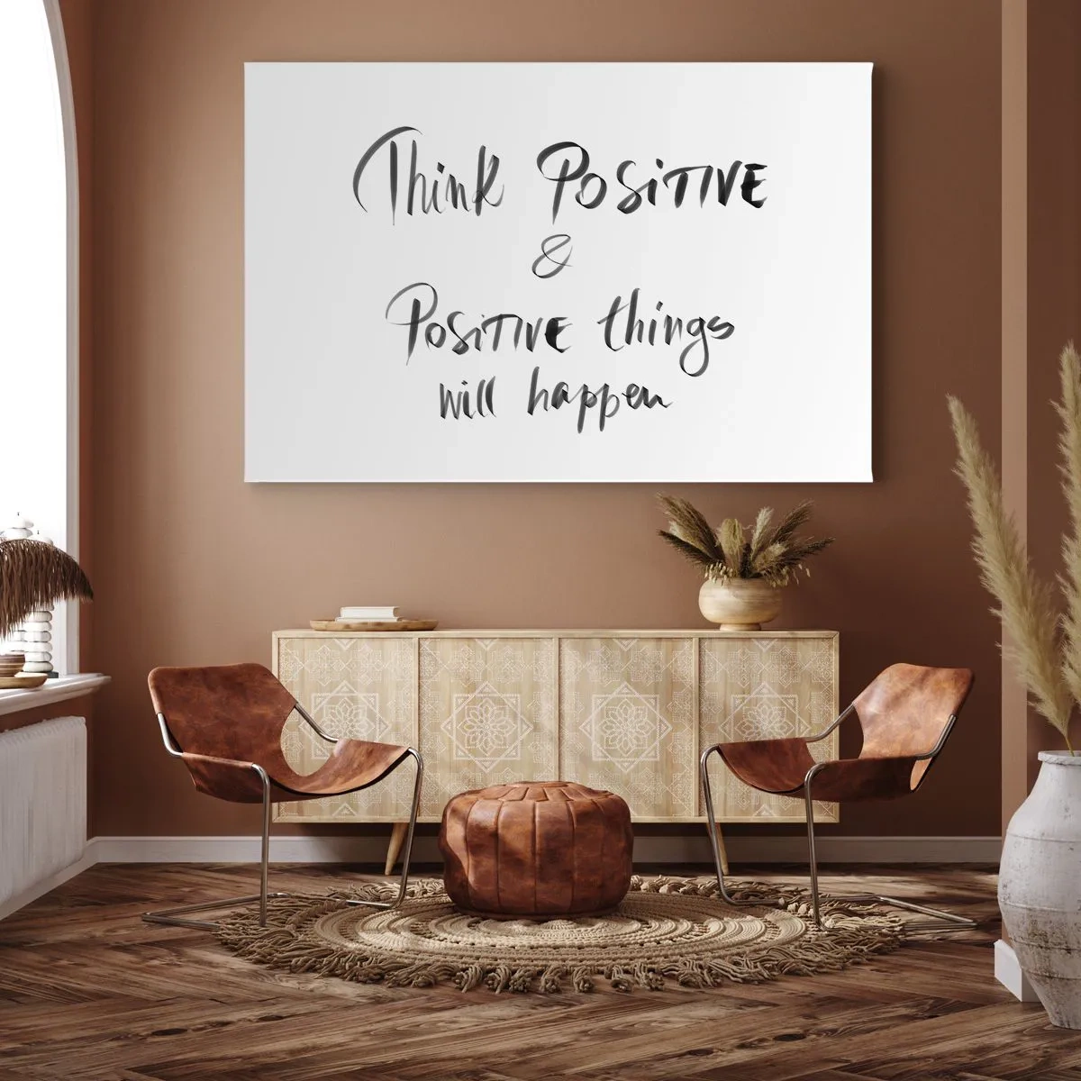 Impression sur toile - Image sur toile - Lettrage inspirant en noir sur fond blanc - 120x80cm - Comment vivre? - Décoration murale moderne pour le salon et la chambre ARTTOR