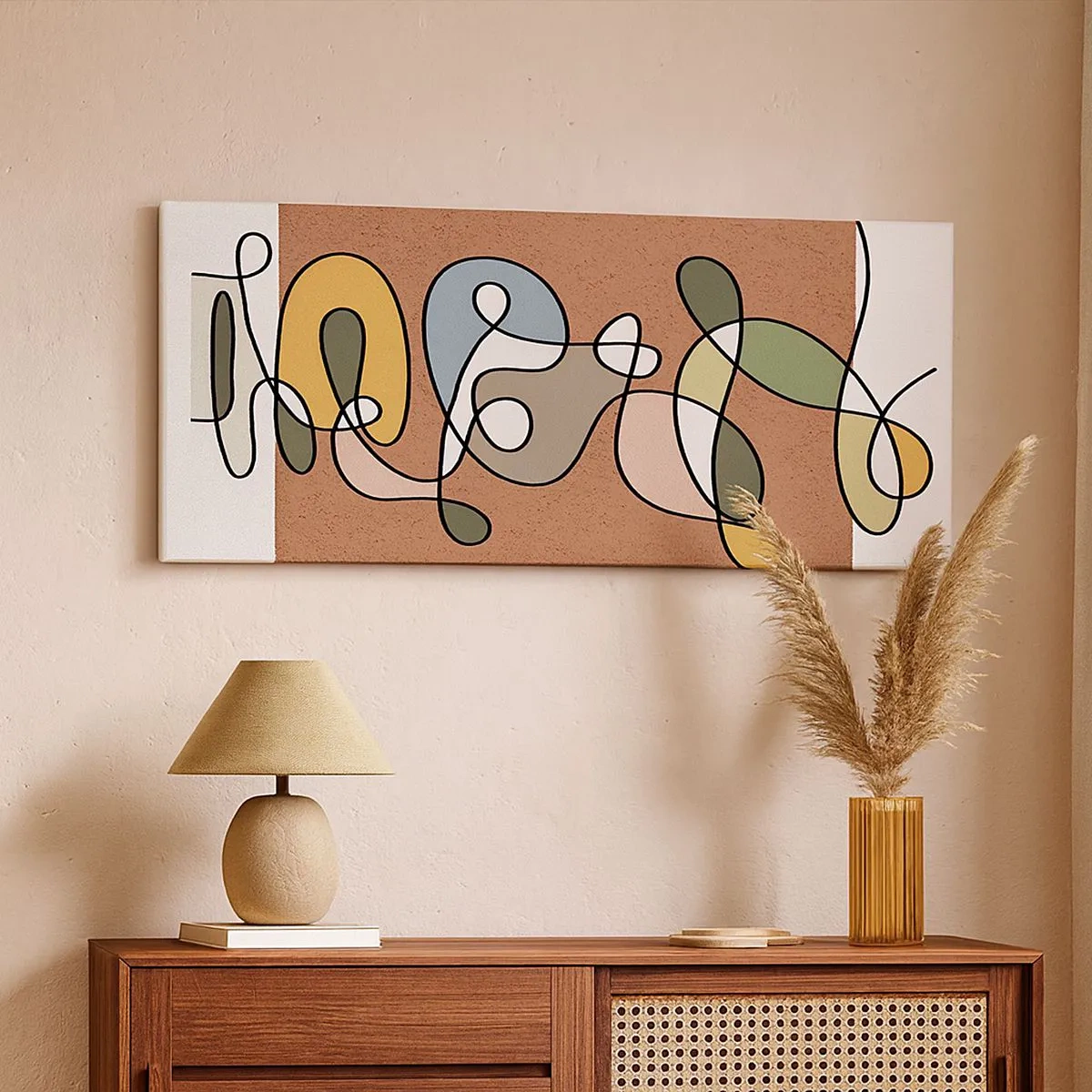 Impression sur toile - Image sur toile - Une abstraction qui mérite le sourire - 100x40 cm