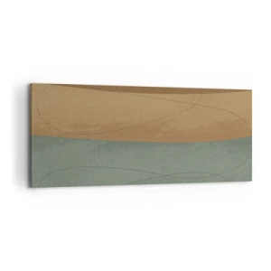 Impression sur toile - Image sur toile - Composition abstraite dans des tons de terre naturels - 120x50cm - Composition horizontale - Décoration murale moderne pour le salon et la chambre ARTTOR
