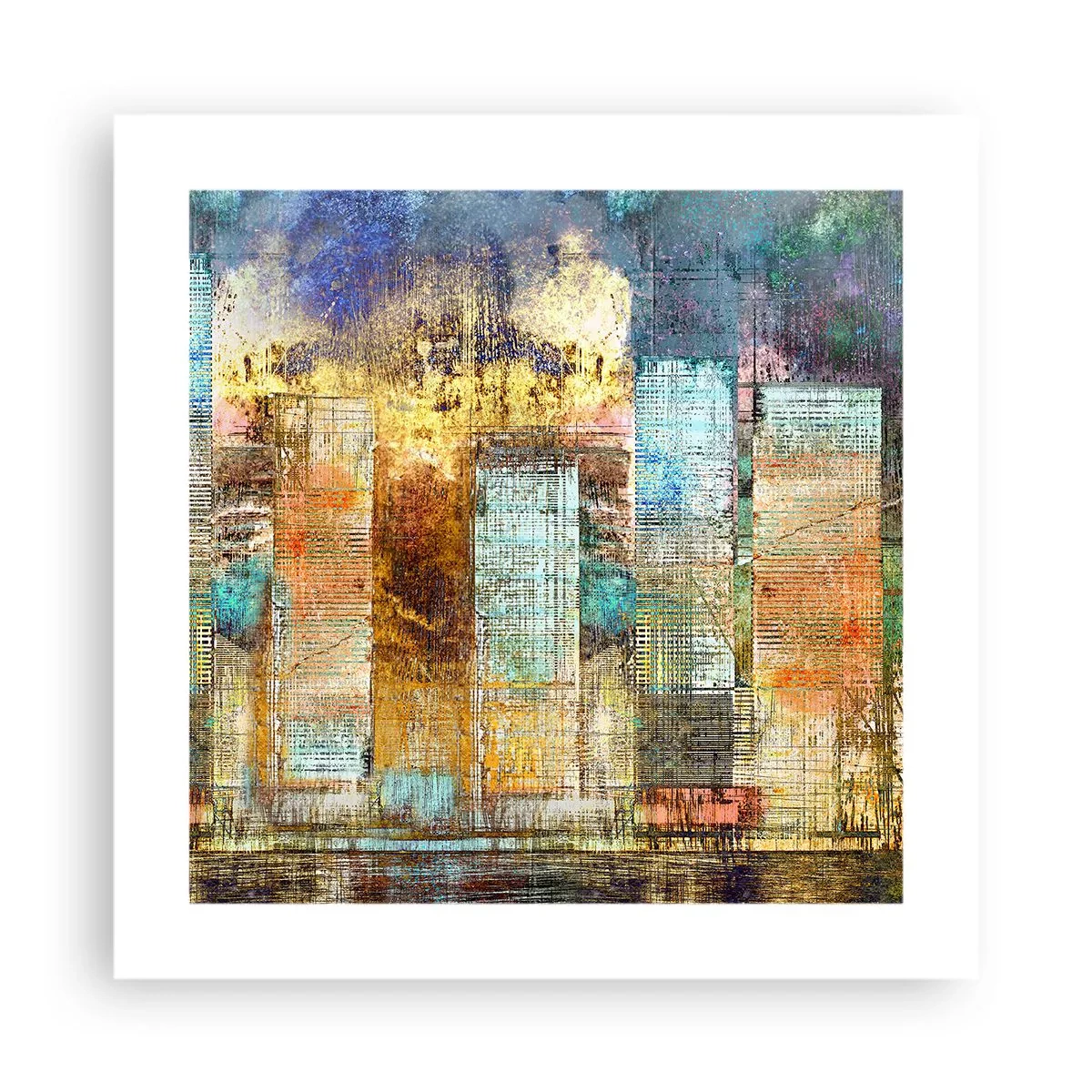 Affiche - Poster - Une métropole ensoleillée - 40x40 cm