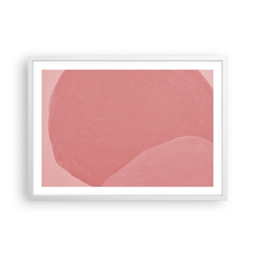 Affiche dans un cadre blanc - Poster - Composition organique en rose - 70x50 cm