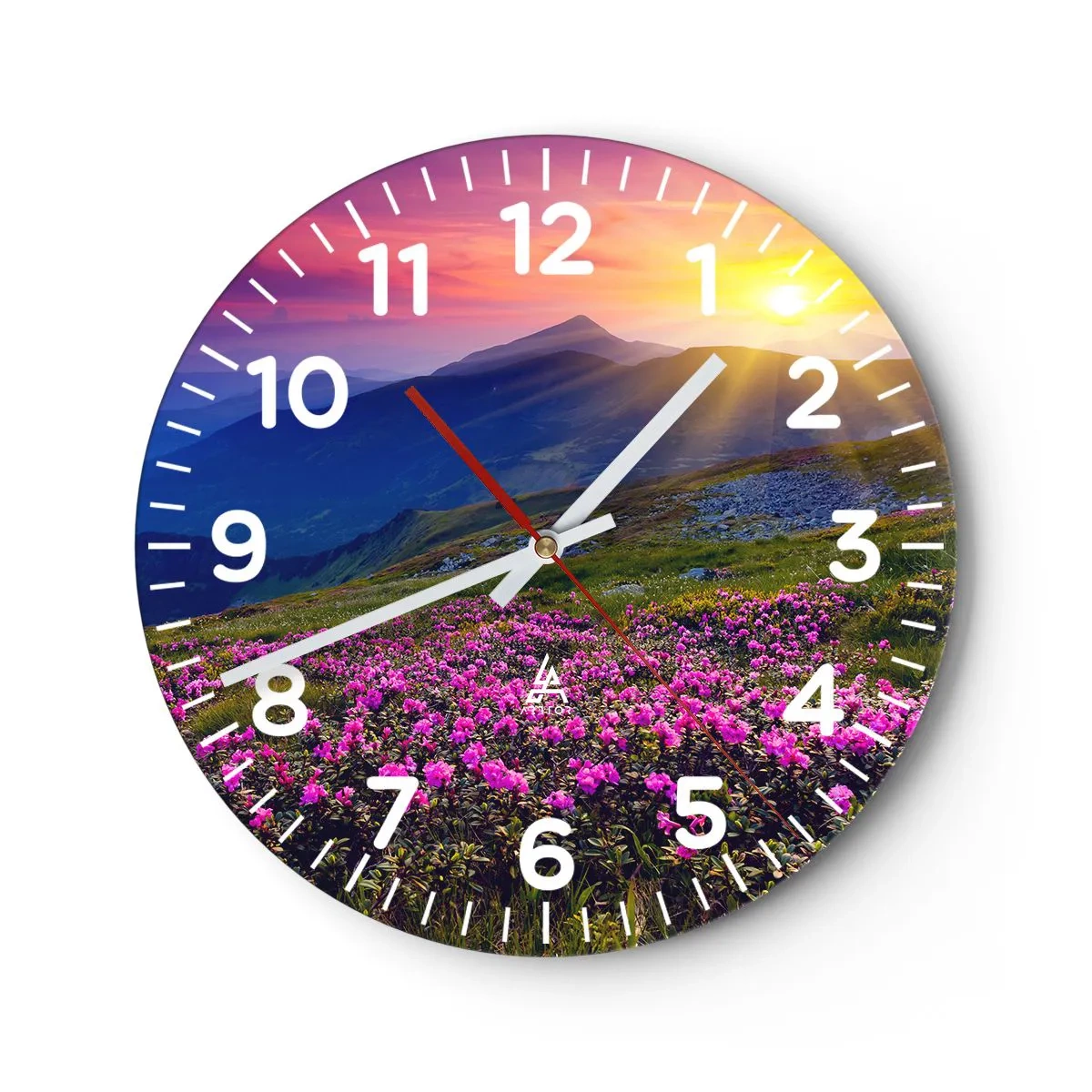 Horloge murale - Pendule murale - … Et autour, ça sent le pin des montagnes et l'odeur de la prairie - 40x40 cm