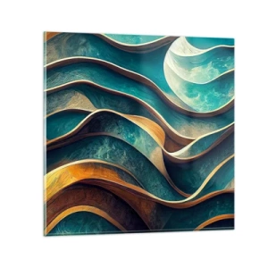 Impression sur verre - Image sur verre - Méandres de bleu - 40x40 cm