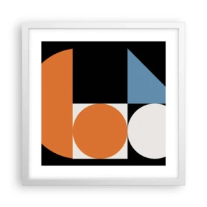 Affiche dans un cadre blanc - Poster - Rangement de figures - 40x40 cm