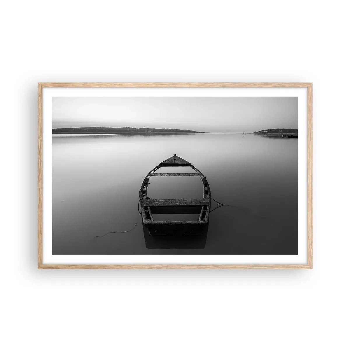 Affiche dans un chêne clair - Poster - Nostalgie et mélancolie - 91x61 cm