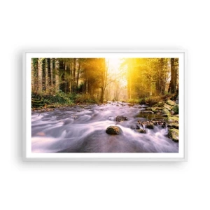 Affiche dans un cadre blanc - Poster - Malachite dans un cadre argent et or - 91x61 cm