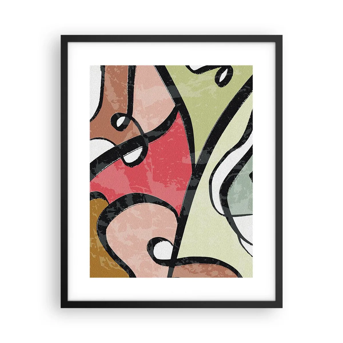 Affiche dans un cadre noir - Poster - Pirouettes parmi les couleurs - 40x50 cm