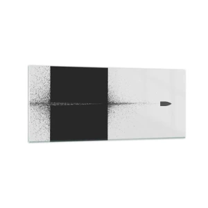 Impression sur verre - Image sur verre - Un projectile symbolique dans un style minimaliste et abstrait. - 120x50cm - Droit au but - Décoration murale moderne pour le salon et la chambre ARTTOR