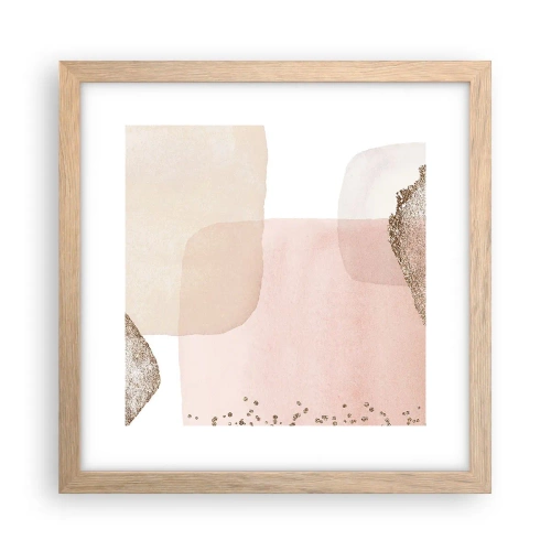 Affiche dans un chêne clair - Poster - Regard à travers la couleur - 30x30 cm