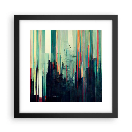 Affiche dans un cadre noir - Poster - Ville futuriste - 30x30 cm