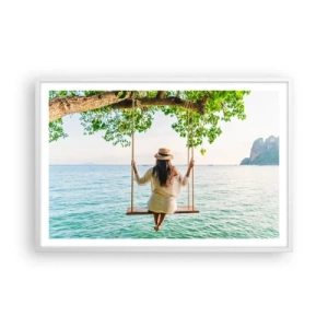 Affiche dans un cadre blanc - Poster - La vie est belle - 91x61 cm
