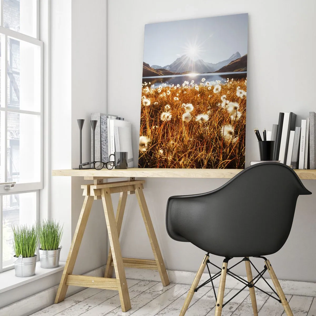 Impression sur verre - Image sur verre - Dureté de la roche, douceur de l'herbe - 80x120 cm