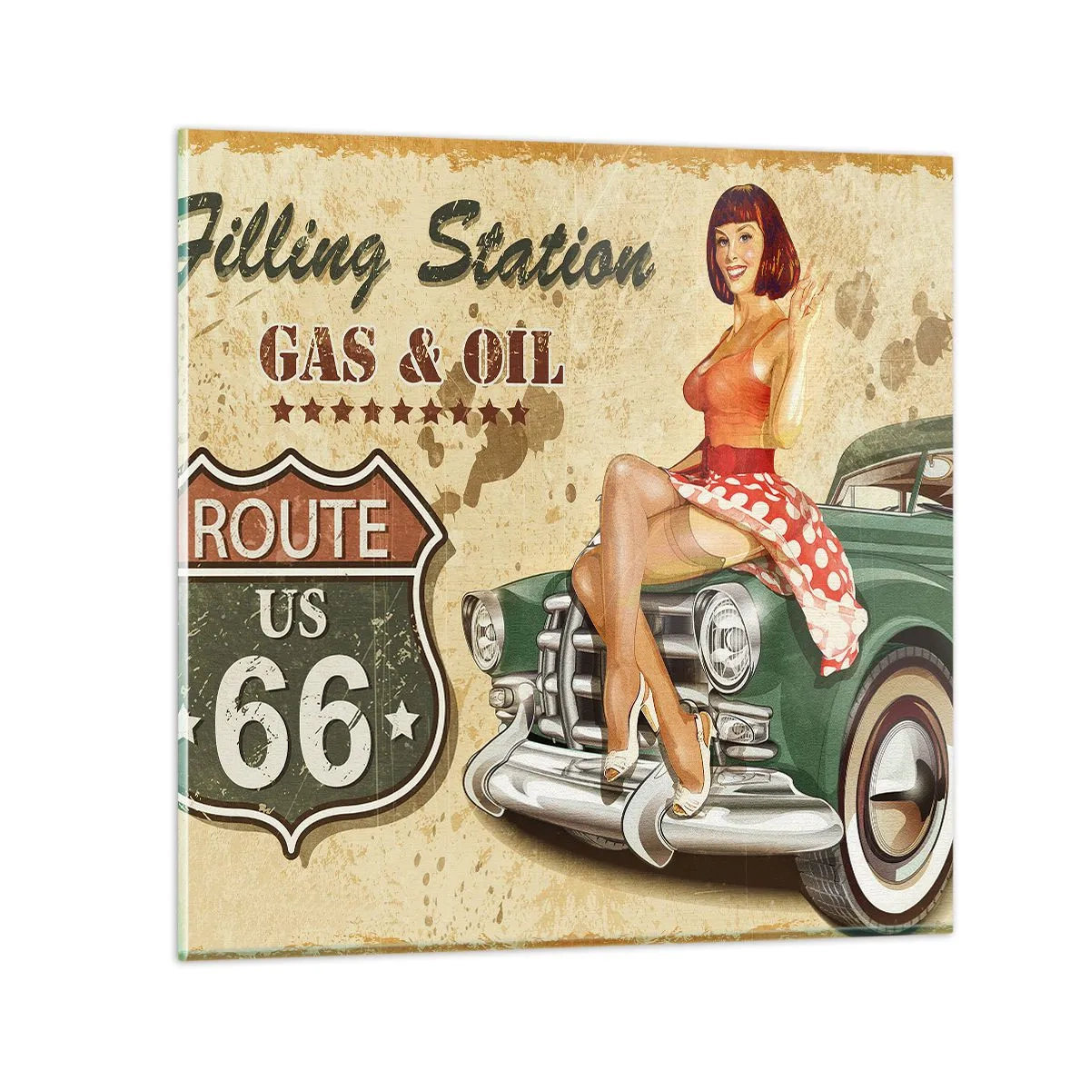 Impression sur verre - Image sur verre - Les superbes années 40. - 70x70 cm