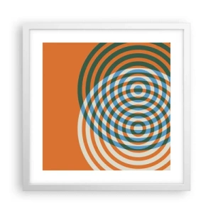 Affiche dans un cadre blanc - Poster - Variation circulaire abstraite - 40x40 cm