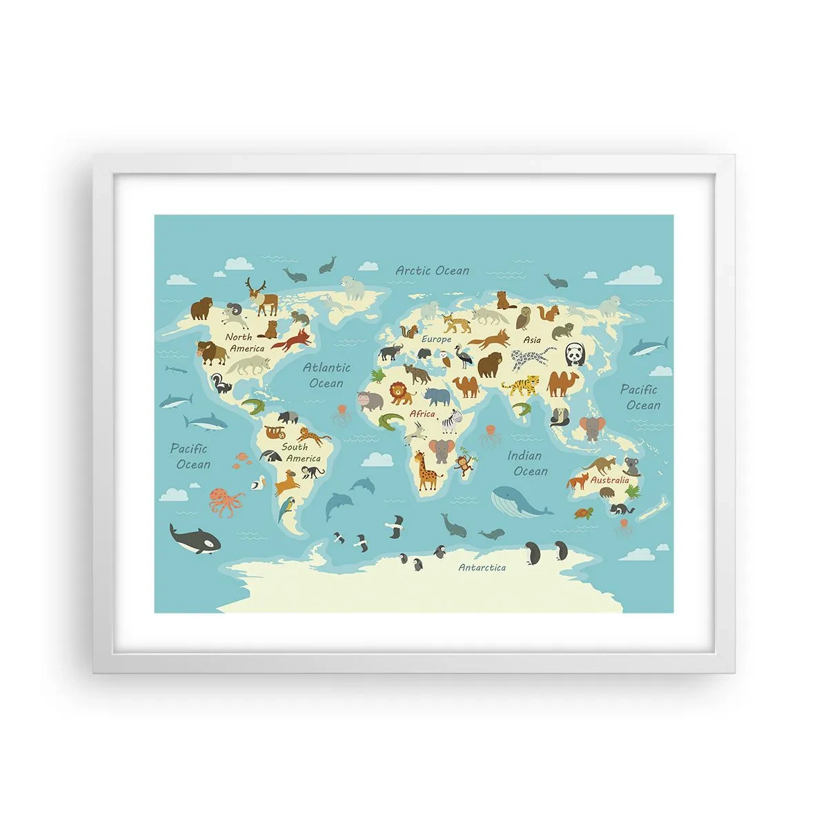 Affiche dans un cadre blanc - Poster - De bons voisins - 50x40 cm