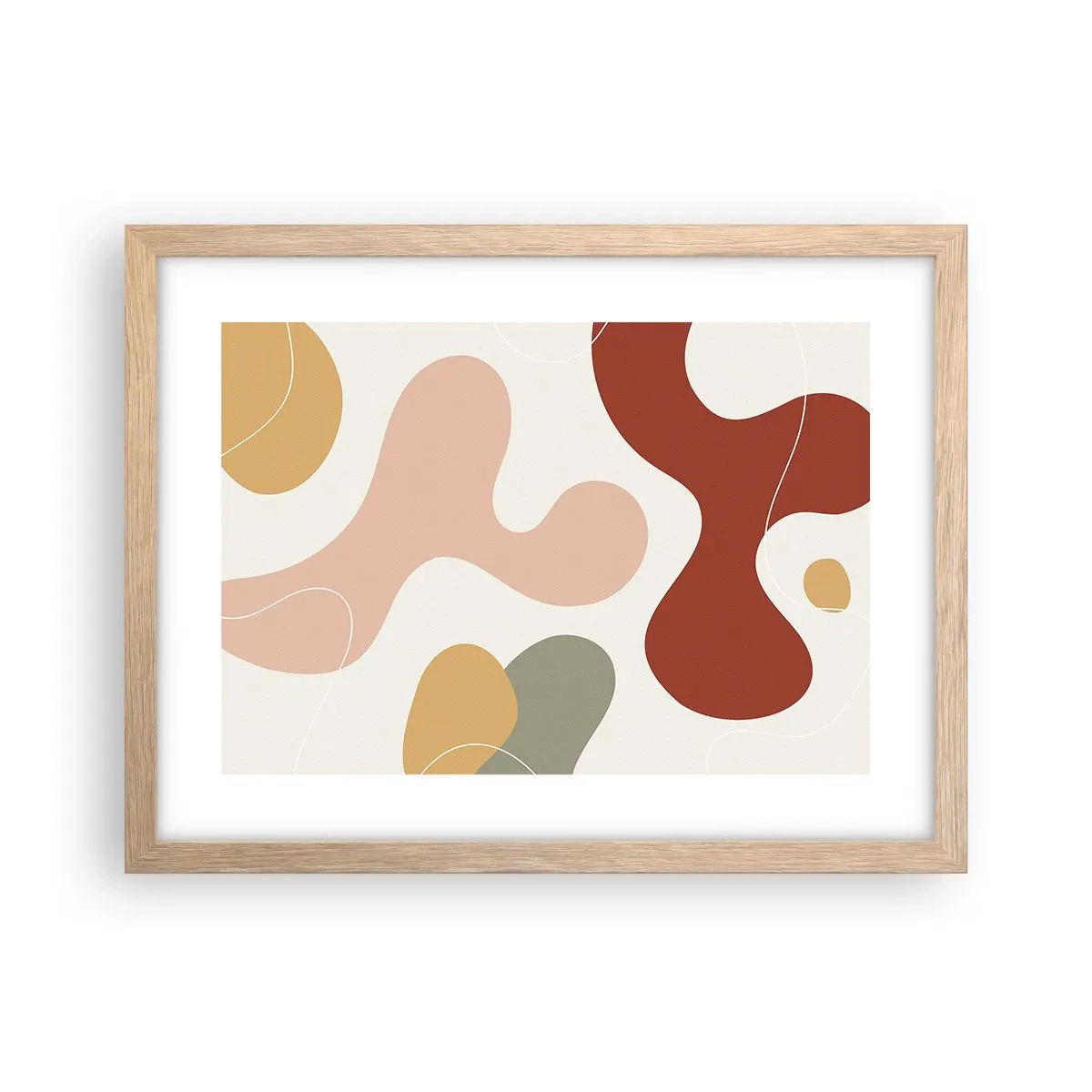 Affiche dans un chêne clair - Poster - Entrelac - 40x30 cm