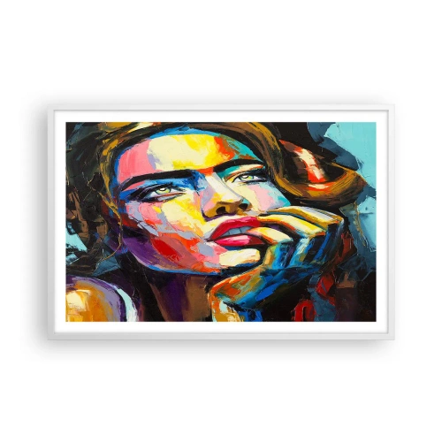 Affiche dans un cadre blanc - Poster - Les rêves volent dans le ciel comme des oiseaux - 91x61 cm