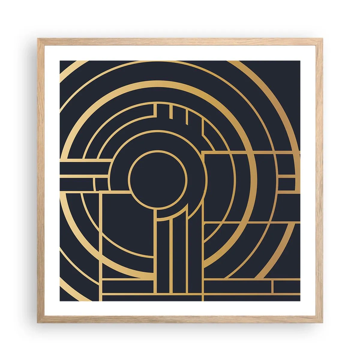 Affiche dans un chêne clair - Poster - Rotation des éléments - 60x60 cm