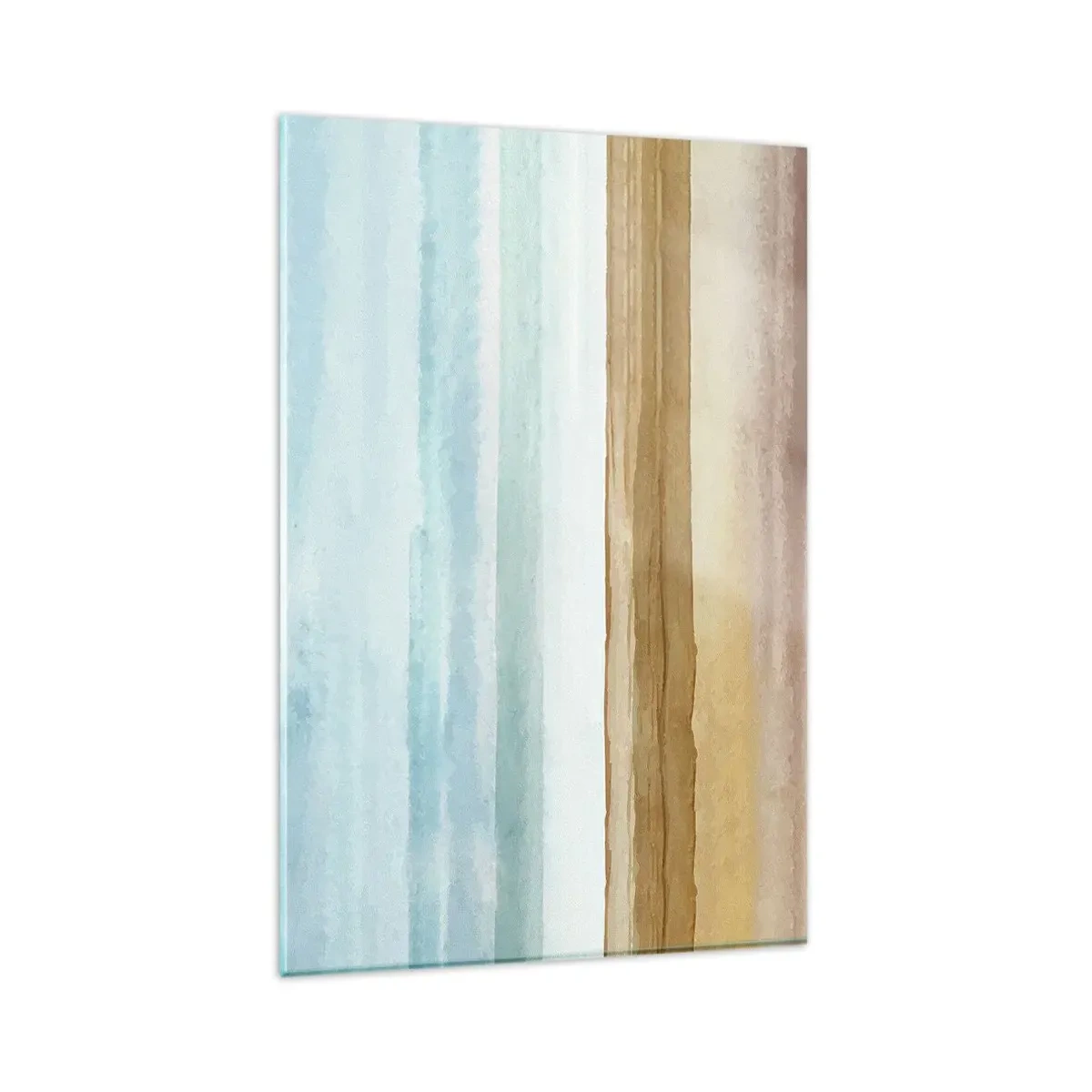 Impression sur verre - Image sur verre - Paysage de plage abstrait aux tons pastel - 80x120cm - Réconfort - Décoration murale moderne pour le salon et la chambre ARTTOR