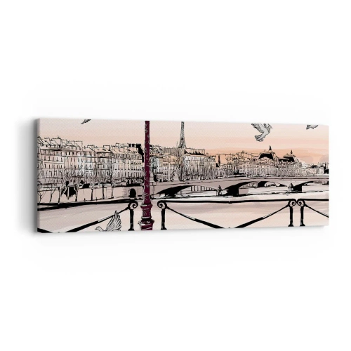 Impression sur toile - Image sur toile - Sur les toits de Paris - 90x30 cm