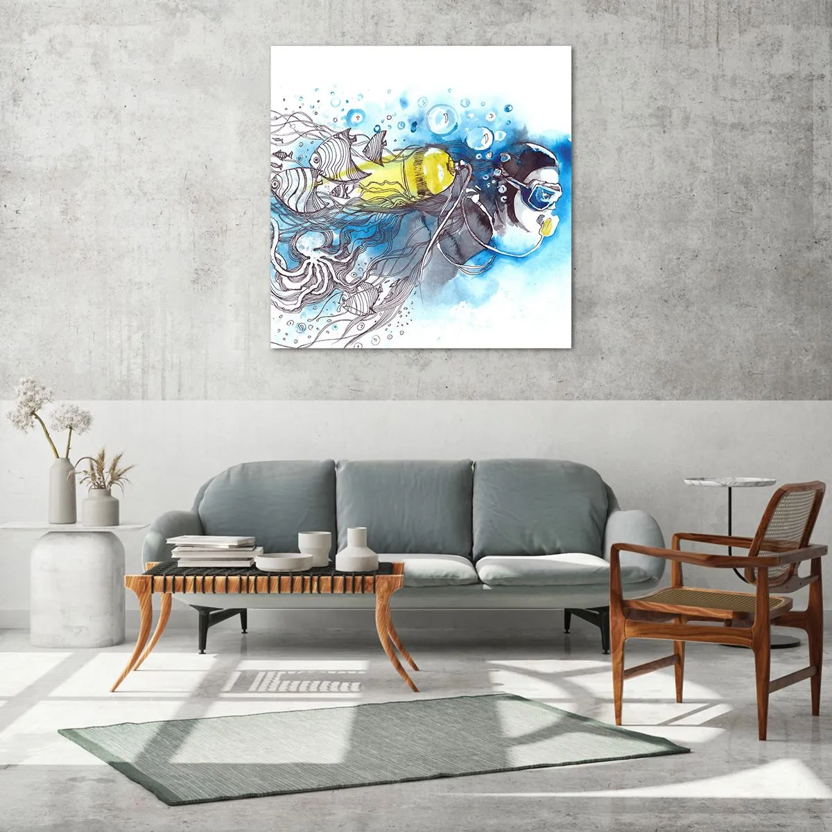 Impression sur verre - Image sur verre - Le grand bleu - 60x60 cm