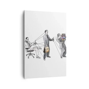 Impression sur toile - Image sur toile - Une illustration montrant des personnes contrôlées comme des marionnettes. - 70x100cm - Chacun a son maître - Décoration murale moderne pour le salon et la chambre ARTTOR
