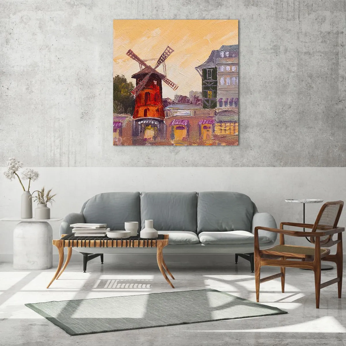 Impression sur verre - Image sur verre - Icones parisiennes – le Moulin rouge - 40x40 cm