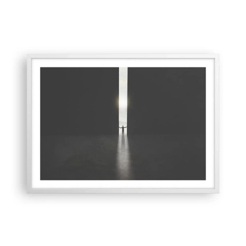 Affiche dans un cadre blanc - Poster - Étape vers un avenir radieux - 70x50 cm
