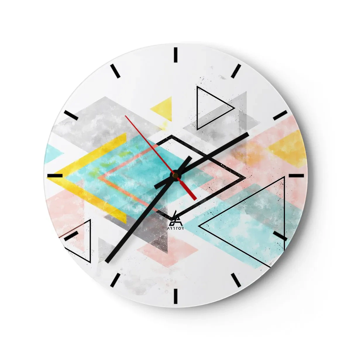 Horloge murale - Pendule murale - Géométrie facile - 40x40 cm