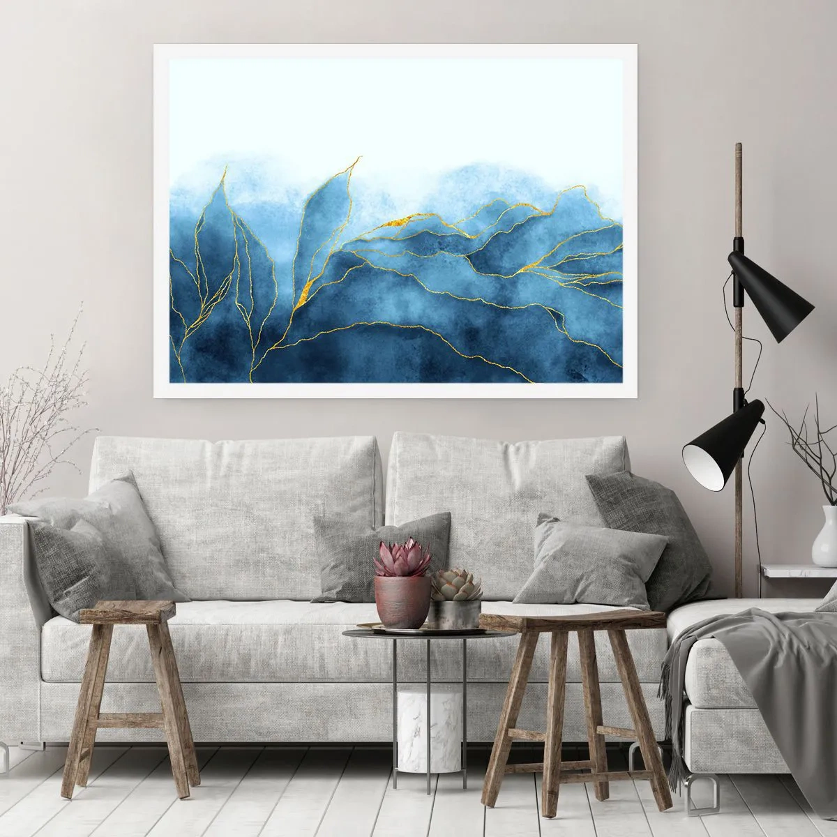 Affiche - Poster - Bleu doré - 91x61 cm