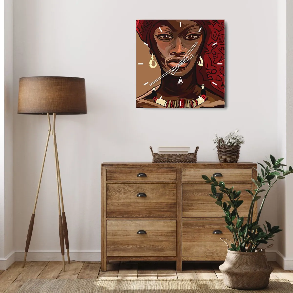 Horloge murale - Pendule murale - Vénus d'ébène - 40x40 cm