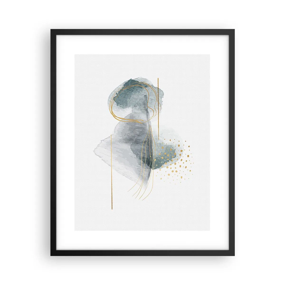 Affiche dans un cadre noir - Poster - À propos de la relation entre le gris et l'or - 40x50 cm