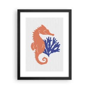 Affiche dans un cadre noir - Poster - Dans une prairie sous-marine - 30x40 cm