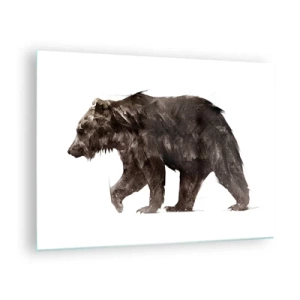 Impression sur verre - Image sur verre - Une représentation artistique d'un ours brun dans des tons de brun et de noir. - 70x50cm - Je porte toujours de la vraie fourrure ! - Décoration murale moderne pour le salon et la chambre ARTTOR