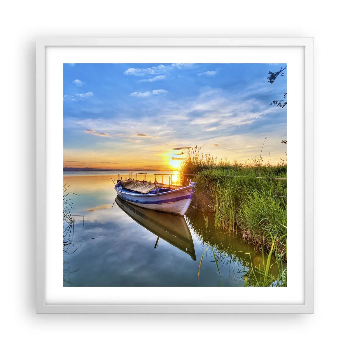 Affiche dans un cadre blanc - Poster - La crique où les rêves deviennent réalité - 50x50 cm