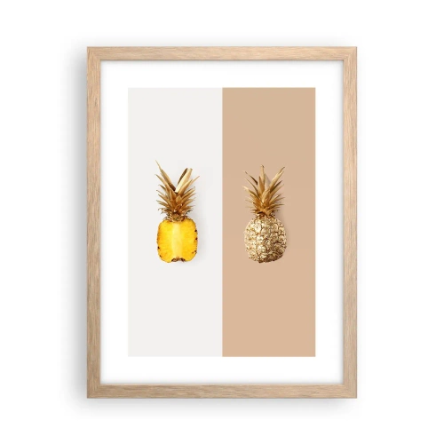 Affiche dans un chêne clair - Poster - Ananas pour nous - 30x40 cm