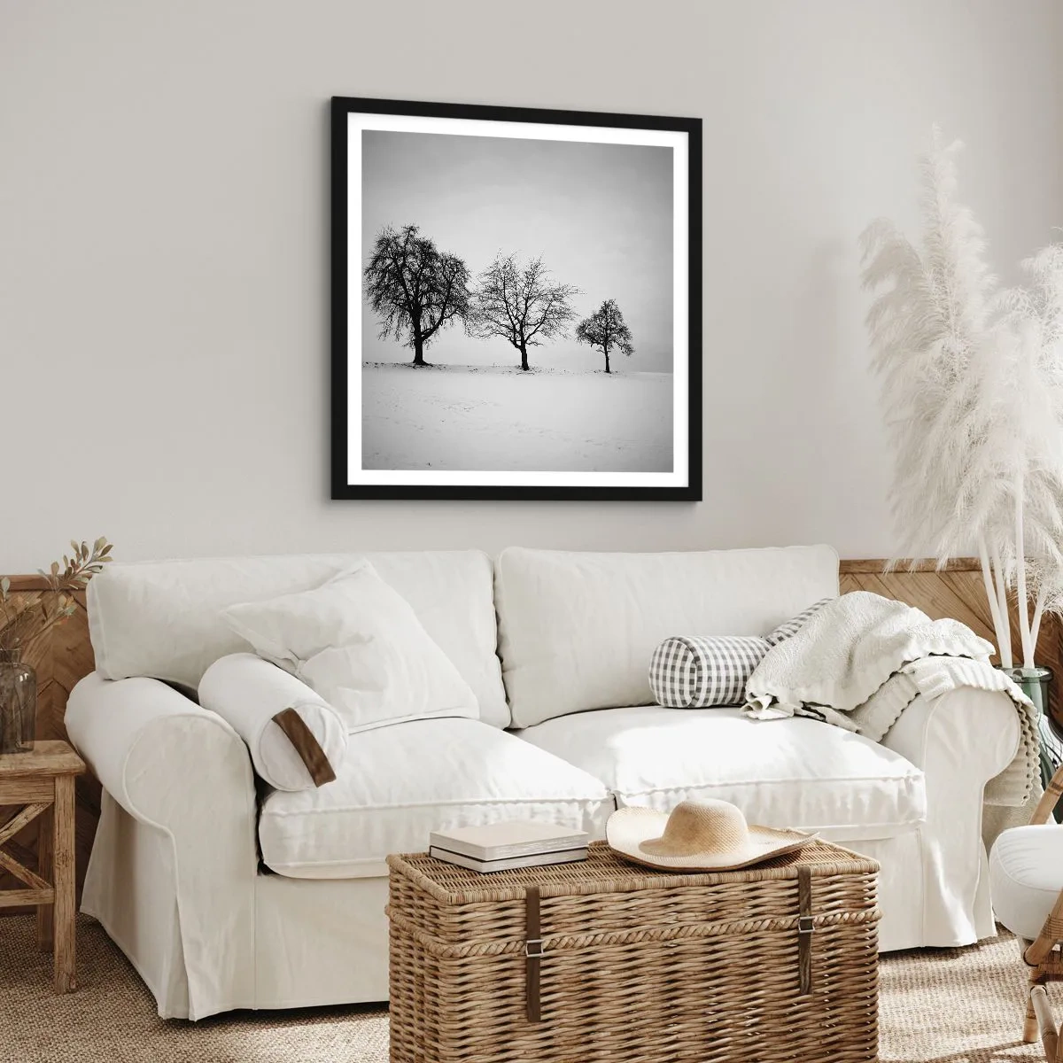 Affiche dans un cadre noir - Poster - A quoi rêvent-ils? - 30x30 cm