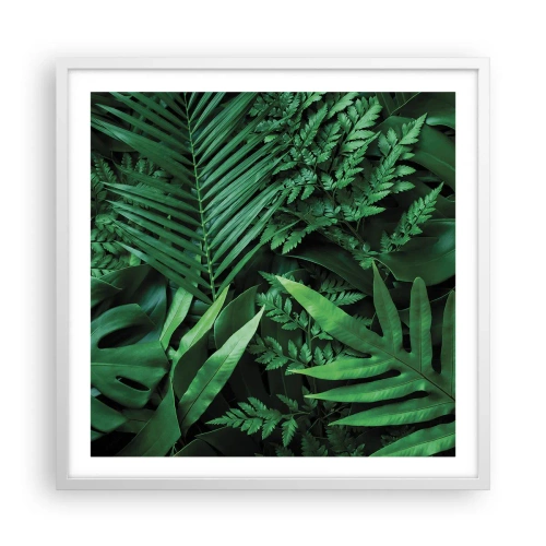 Affiche dans un cadre blanc - Poster - Emmitouflé de verdure - 60x60 cm
