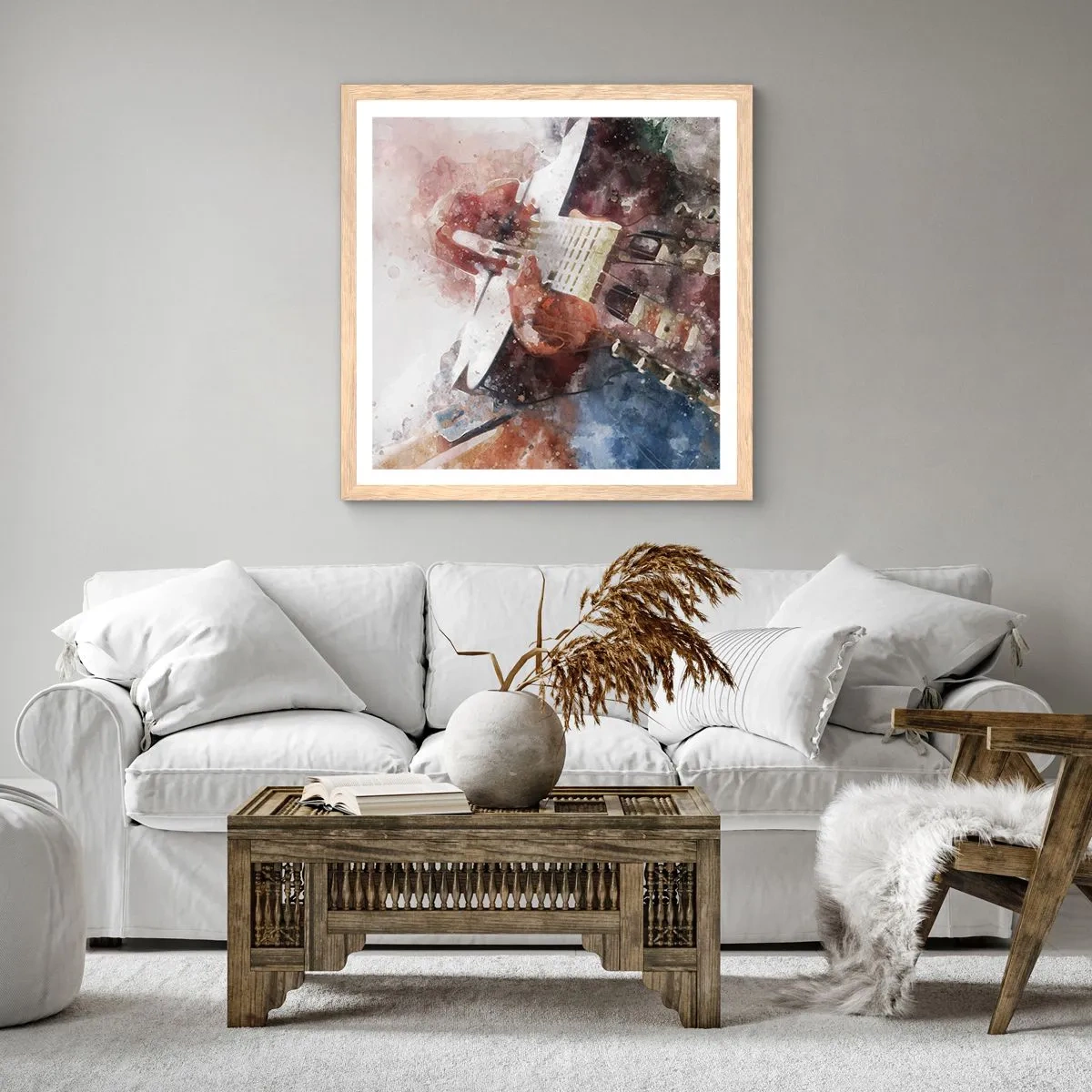 Affiche dans un chêne clair - Poster - Et qu'en pensez-vous ? - 30x30 cm