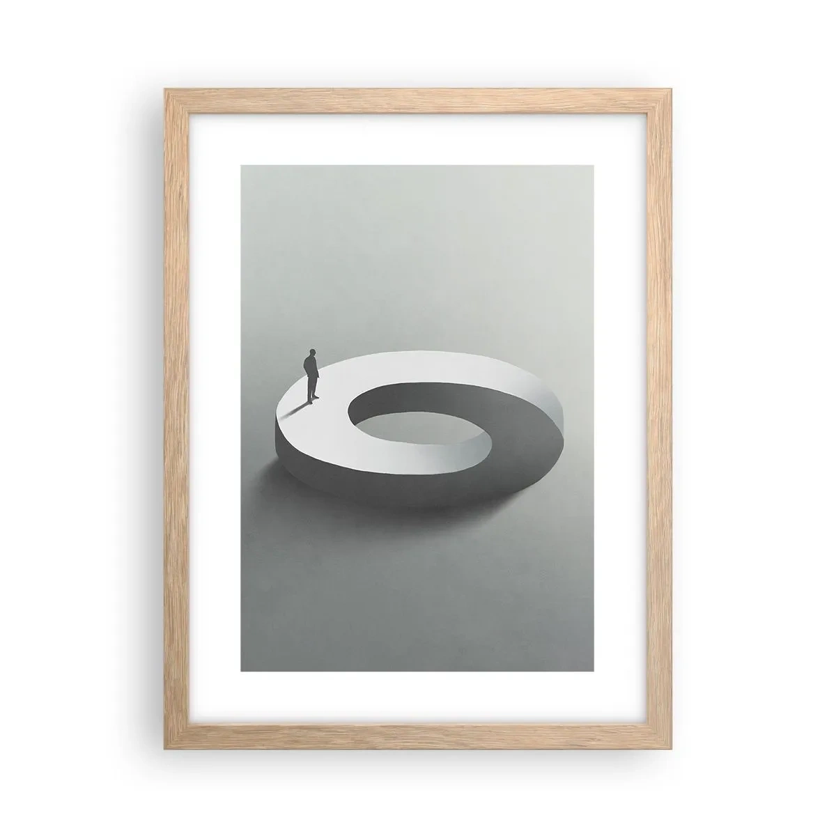 Affiche dans un chêne clair - Poster - Et sois intelligent ici - 30x40 cm