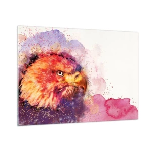 Impression sur verre - Image sur verre - Portrait à l'aquarelle d'un aigle aux couleurs intenses - 100x70cm - Tu ne veux pas savoir à quoi je pense - Décoration murale moderne pour le salon et la chambre ARTTOR