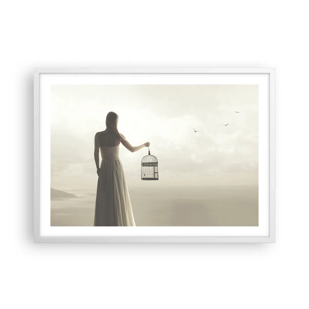 Affiche dans un cadre blanc - Poster - Soi libre - 70x50 cm