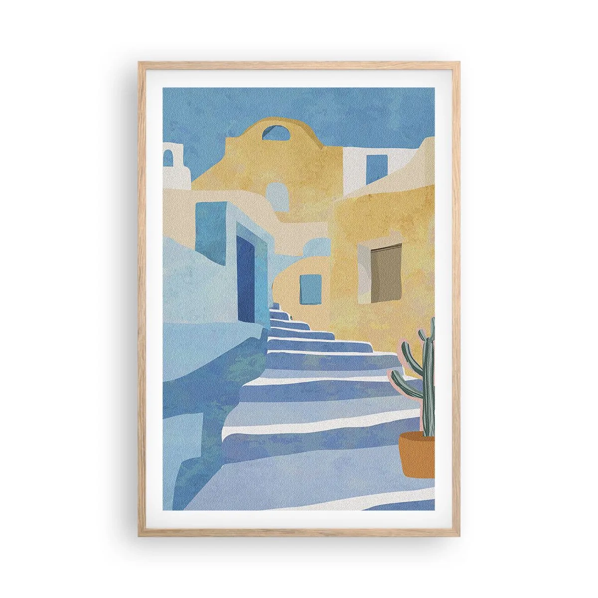 Affiche dans un chêne clair - Poster - Une journée dans une ville arabe - 61x91 cm