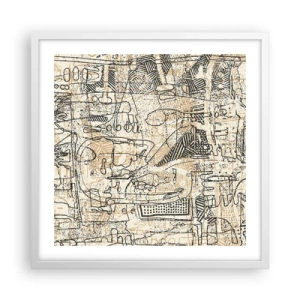 Affiche dans un cadre blanc - Poster - Il attend d'être décodé - 50x50 cm