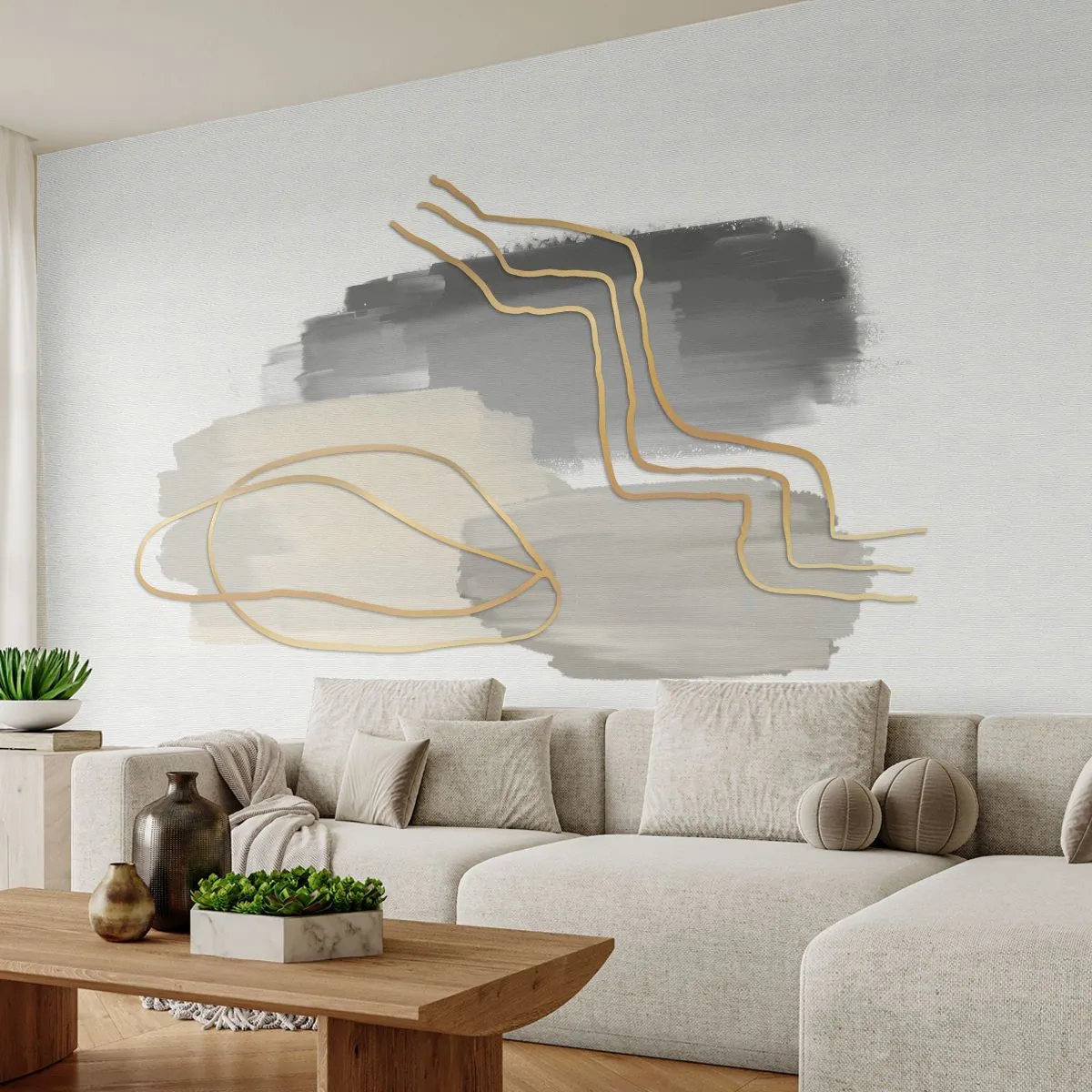 Papier Peint Photo Standard Eco - Durée et mouvement - Abstraction, Morceau, Or - 250x175 cm